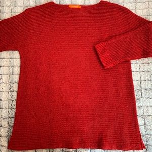 JOE FRESH CRIMSON RED RIDGED SWEATER SZ M